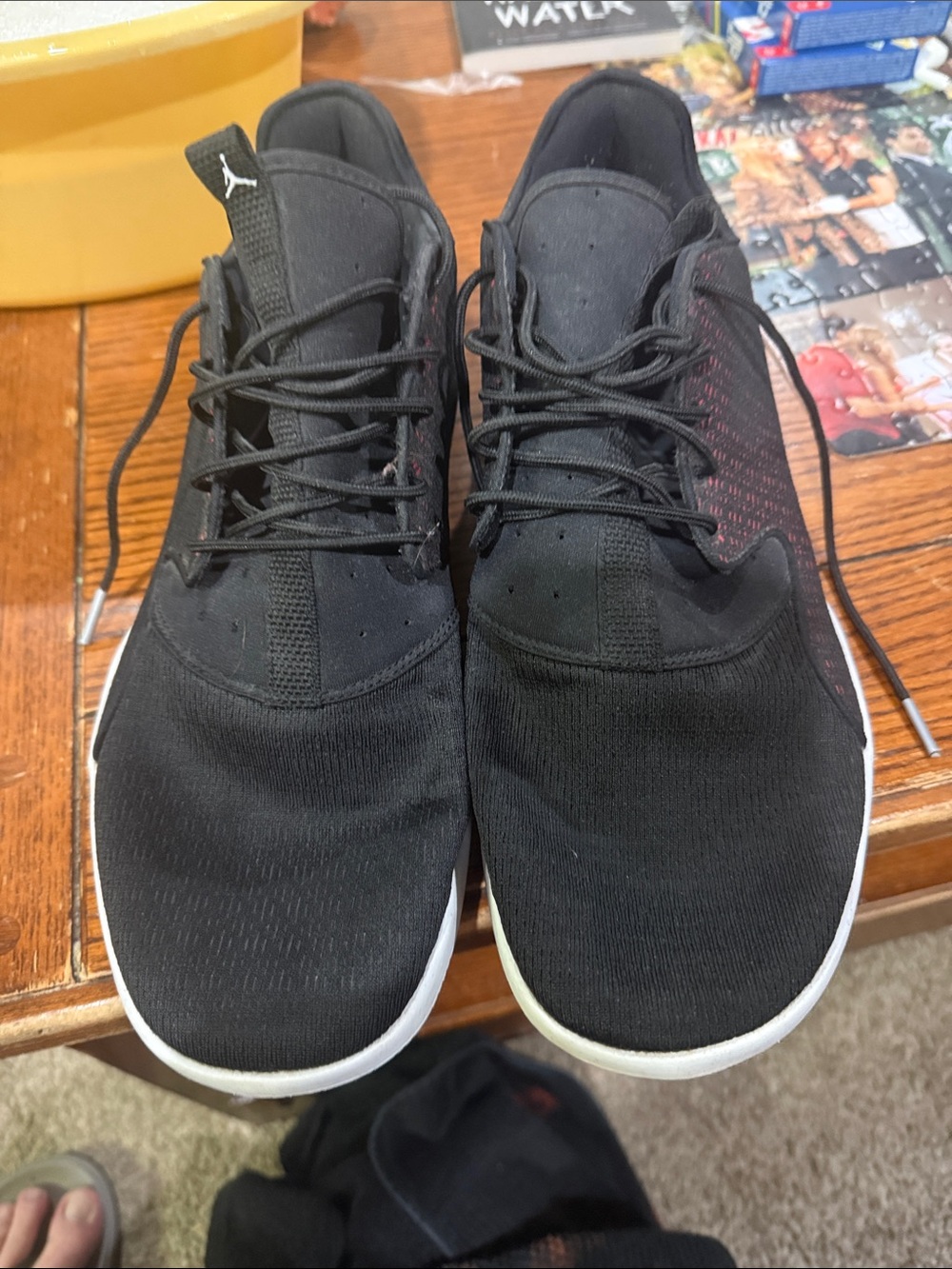 Jordan Eclipse Black Low-Top Athletic Sneakers with White Soles